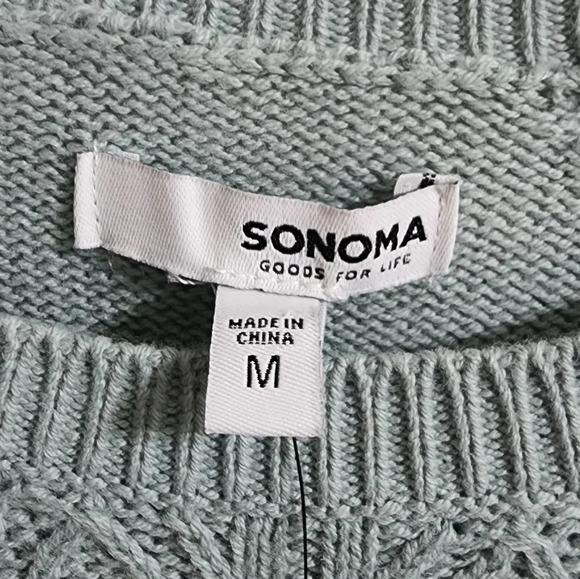 SONOMA Blue Cable Knit Long Sleeve Sweater Size M NWT - Picture 7 of 7